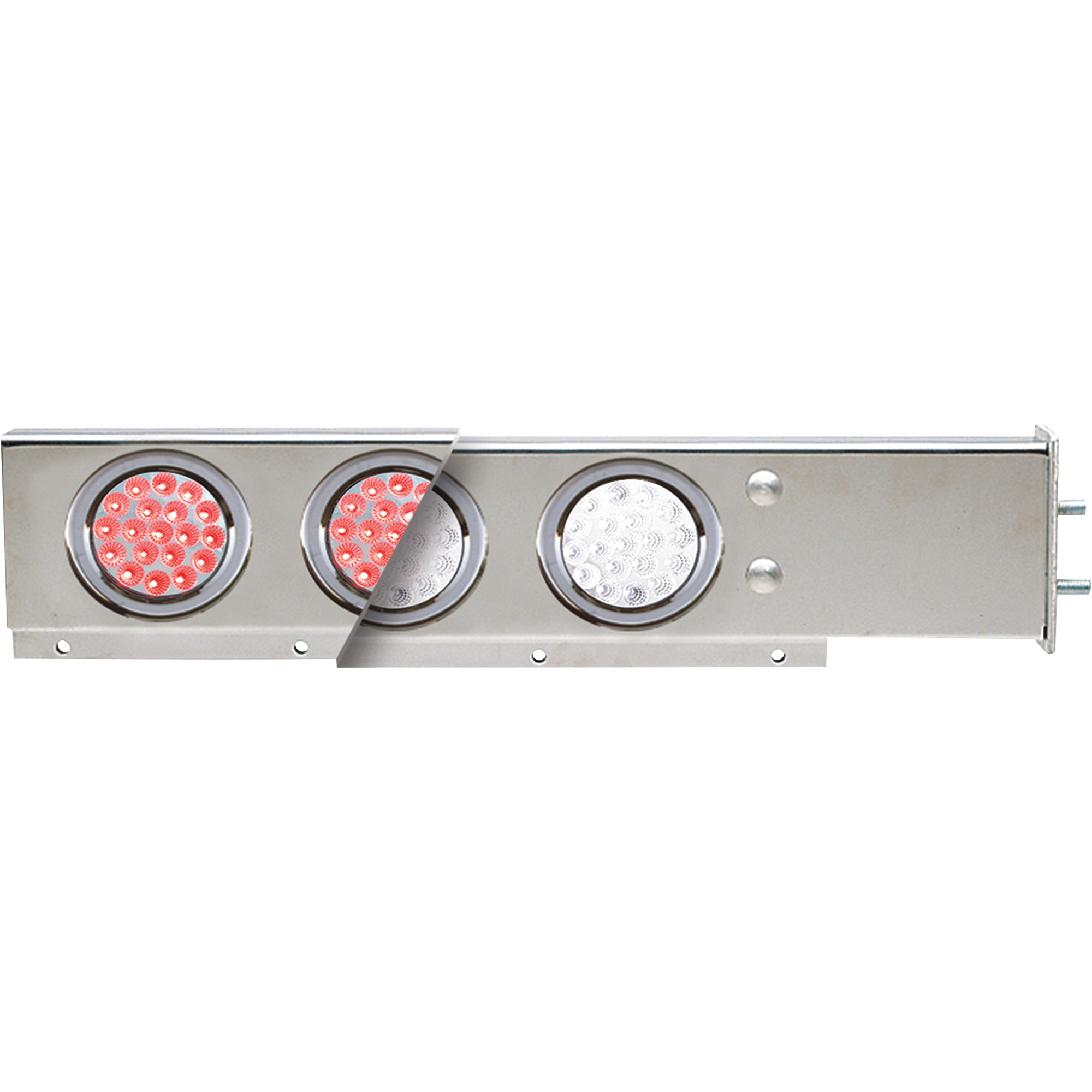 TRUX Accessories Flat Top Semi-Truck Mud Flap Hanger Light Bars with Dual Color LEDs, Pair, Model# TU-9210L2